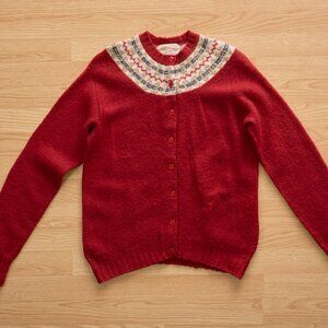 Cairngorm Vintage Fair Isle Wool Women's Cardigan, Size S, Made in Scotland